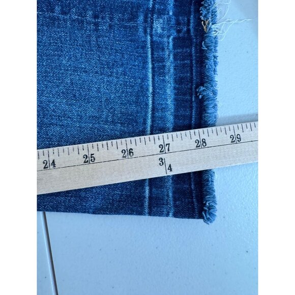 Anthropologie Pilcro Parallel mid rise straight leg jeans patch sz 32P - Picture 7 of 9